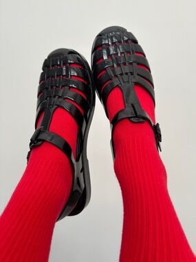 Melissa Possession Jelly Sandals Fisherman Sandals in Black Size9